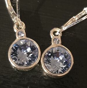 Elegant Silver and Blue Crystal Earrings